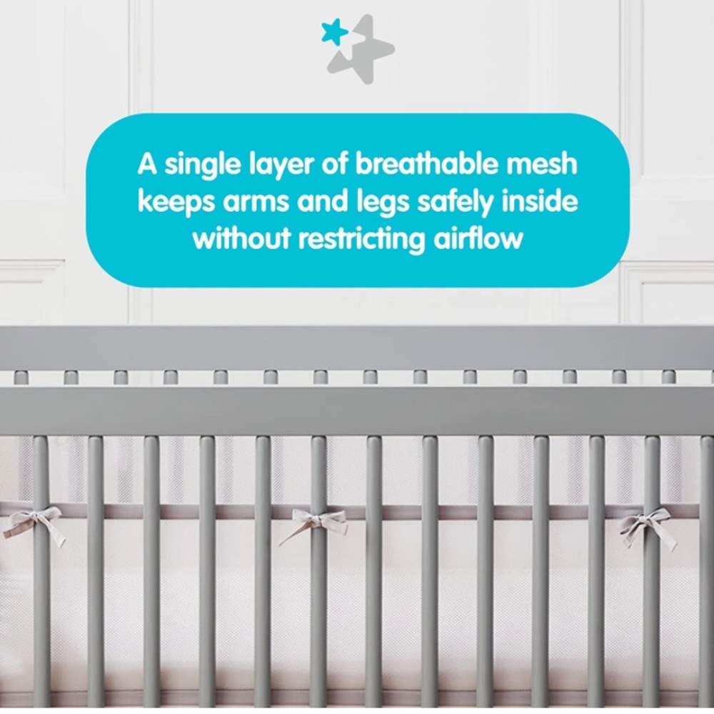 Breathable mesh crib liner - white